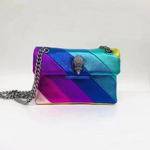 Kurt Geiger Umhängetaschen Designer Luxus Rainbow Eagle Kettentaschen Handtasche Lady Slingbag Jointing Bunte Umhängetasche Patchwork Clutch Handtasche