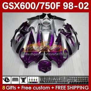 Verkleidung für SUZUKI KATANA GSXF 600 750 CC 600CC GSXF600 GSXF-750 169No.102 GSX750F GSX600F 750CC 1998 1999 2000 2001 2002 GSXF750 GSXF-600 98 99 00 01 02 Karosserie lila Lager