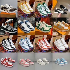 Trainer Sneaker Men Causal Shoes Fashion Woman Leather Lace Up Platform Sole Sneakers White Black mens womens Luxury velvet suede 35-45