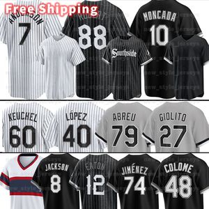 Tim Anderson White Sox Maglie da baseball Mike Clevinger Southside Eloy Jimenez Luis Robert Reynaldo Lopez Dylan Cease Yoan Moncada Bo Jackson Yasmani Grandal