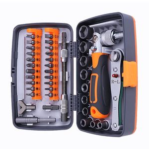 Schroevendraaier Ratchet Screwdriver Set 38 i 1 Torx Magnetiska hex skruvmejselbitar Multitool för mekaniska reparationshandverktygssuttag Skiftnyckel