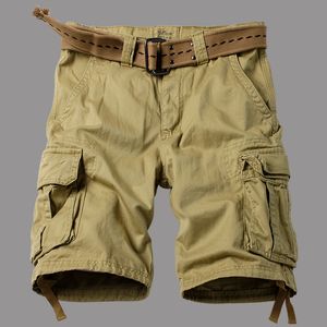 Shorts masculinos verão em estilo coreano exército shorts de carga verde homens soltem lavagem de bolsos de vários bolsos do exército shorts de carga tática para homens tamanho 29-42 230506