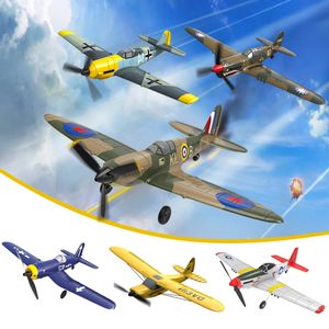 전기 RC 항공기 EPP 400mm P51D Mustang F4U 4 CH 2 4G 6 축 RTF XPILOT 스태빌라이저 RC 평면 230506