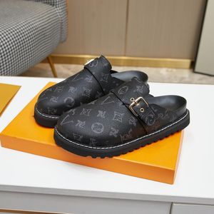 Designer Sandaler Slipper Mysig platt kalvskinn Mules Denim Letter Printing Comfort Comance Shoes Platform Luxury Easy Sandal Fashion Womens Y Shoe Size 35-45