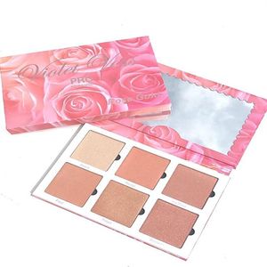 Violet Voss Cosmetics Rose Gold Highlighter Palette 6 Shades Women Face Pro Highlight Makeup Contouring Bronzing Glow Powder Cos234z