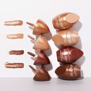 4 Cores de bronze Shadow Liquid Destaque Reparo Face Stick para aprofundar a sombra lateral de contorno