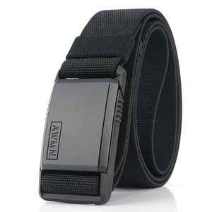 Belts Fashion Nylon Belt Metal Magnetic Buckle Adjustable Belts For Men Military Combat Elastic Belts High Quality Wear-resistant 230506