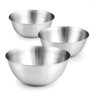 Bowls 3Pcs 304 Stainless Steel Set Salad With Scale Egg Mixer Bowl Kitchen Mixing For Storage Tableware