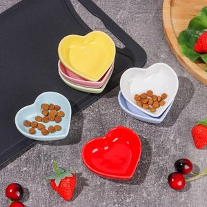 Plates Cute Snack Serving Dishes Tableware Condiment Heart Shape Seasoning Dish Ceramic Sauce Mini