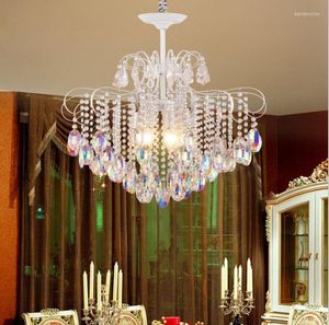 Pendant Lamps European Wrought Iron Crystal Chandeliers Creative Personality Lamp Living Room Restaurant El Led Lighting