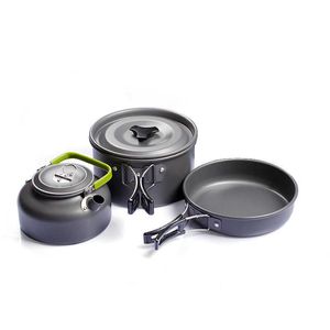 Cucina da campeggio Attrezzatura da viaggio da campeggio Stoviglie Kit di pentole Pentole Bruciatore Fornello a gas Accessori Set di utensili da cucina Forniture per barbecue da picnic P230506