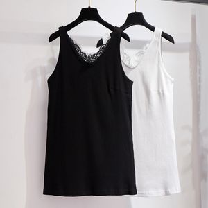 Camisoles Tanks Размер 6xl 150K Женские кружевные кружевные вершины повседневные рукавочные сплошные цветные кружев