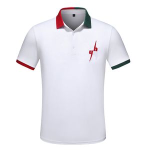 2023 Europe Luxury Mens Polo Color Letter Red Green Stripes Print Shirts Polos Designer TShirts Womens Tshirt randig nacke Turn-Down Collar Bomullskläder