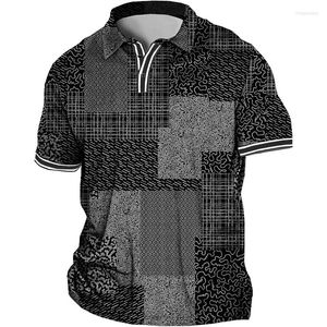 Polo da uomo Polo taglie forti da uomo Big And Tall Color Block Turndown Manica corta Moda Streetwear Designer Outdoor Street Tops