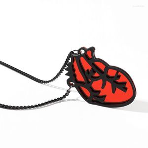 Chains Anatomical Acrylic Red Anatomy Heart Necklace Cardiac Atrium Love Pendant Vintage Biology Jewelry Wholesale