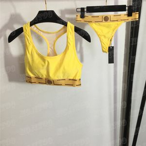 Kadın tasarımcı bikinis seti moda mayo mektubu dokuma bayanlar askı tank üçgen tanga seksi iç çamaşırı setleri