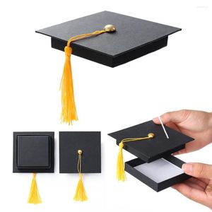 Geschenkverpackung Schwarz Abschluss Hut Box Glückwunschkarte Verpackung für 2023 S Bachelor Cap DIY