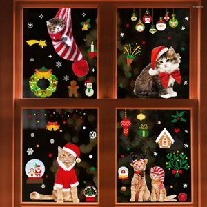 Adesivos de parede 9pcs recicláveis ​​de vidro de natal sem resíduos de pvc shop showcase eletrostático para casa