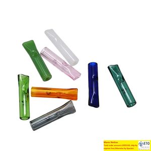 Colorful Thick Glass Filter Tip Hookah Accessories Length One Hitter Pipes Smoking Tool Accepted Tobacco Dry herb filters VS Water Pipe