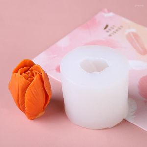 Baking Moulds 3D Tulip Candle Mold Handmade DIY Flower Soap Silicone Chocolate Cake Forms Making Supplies