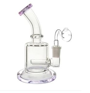 5.9 inchs Glass Bong Water Pipes Hookahs Heady Glass Oil Dab Rig Purple Glasses Water Bongs With 14mm Banger