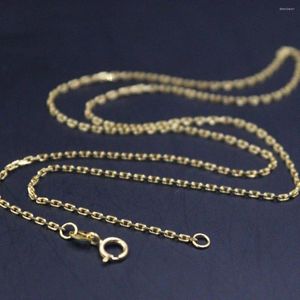 Kedjor Real 18K Yellow Gold Chain for Women 1,5 mm Solid Rolo Cable Link Halsband 45cm/18 tum Stamp AU750 3.7-3.9G