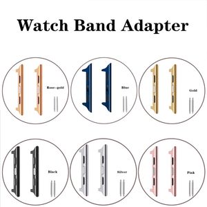 Uhrenarmband-Adapter Edelstahl-Bügelverbinder 38 mm 40 mm 41 mm 42 mm 44 mm 45 mm 49 mm mit Feder 6 Farben passend für 22 mm Bänder für Apple Watch Series 2 3 4 5 6 SE 7 8