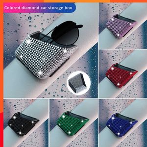 2st Rhinestone Car Storage Box En mobiltelefonhållare bilstolsarrangör Decoration Diamond Car Assessoires for Girls