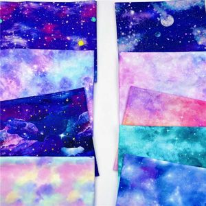 Stoff Der Sternenhimmel der Galaxie, schillerndes Universum, Wolke, Traumstoff, Baumwoll-Patchwork-Stoff, Heimkleidung, DIY, errötendes Kleid, Material P230506