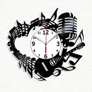 Zegar ścienny zegar muzyczny - Prezent dla Lover Oryginalny wystrój domu (zegar)