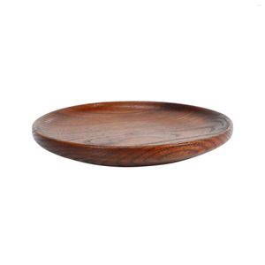 Dinnerware Sets Tableware Household Smooth Wooden Bread Dish Tray Kitchen Utensils Seasoning Plate Round