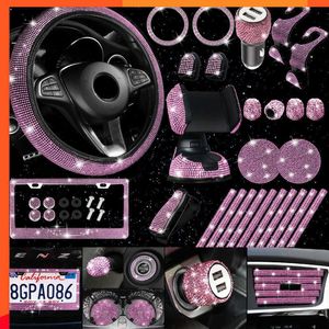 27PCS Bling Akcesoria Zestaw kierownicy Pokrywa tablica rejestracyjna Rama automatyczna wentylacja