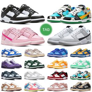 män kvinnor Panda låga löparskor Vit Svart Grå Dimma UNC Syracuse Rose Whisper Triple Pink Michigan Grön GAI herrsneakers