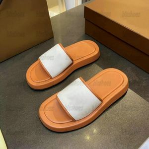 Women's Brown White Fabric buckingham Slides Flat Slide Sandals Vintage Check Canvas Platform Slide 25mm Women's Slip-on Summer Beach Shoes