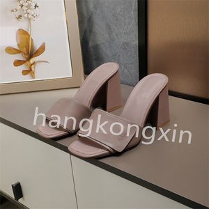 Premium designer sandals genuine leather comfortable Chunky heels slippers women's sandals