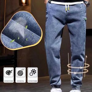 Men's Jeans Cargo Pants Men Trousers Clothes Harem Ankle-banded Elastic Waist Drawstring Multi Pockets Streetwear