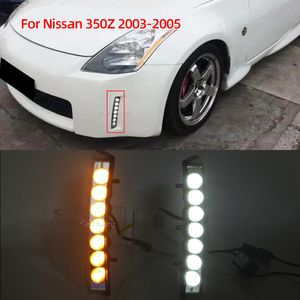 Reflektor zderzaka LED dla nissana 350Z Z33 LCI 2003 - 2009 biały DRL Dayitme Running bursztynowy kierunkowskaz boczny kierunkowskaz