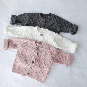 Pullover Spring och Autumn Baby Sweater Jacket Born Children's Wool Sticked Top Cardigan Toddler Spädbarn Casual