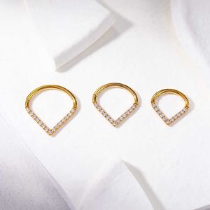 G23/f136 Titanium Inlaid Zircon Droplet Shaped Nose Ring Closed Earring Earbone Ring Fashion Puncture Piercing Jewelry Retro European Crystal Jewelry Wholesale