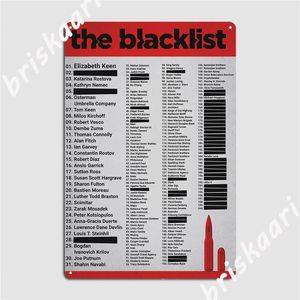Diğer Ev Dekoru Blacklist Redacted Metal Plak Poster Duvar Sineması Tasarım Kulübü Teneke İşaret 230505