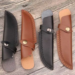 Camping Hunting Knives Knife Sheath Leather Sheath With Waist Belt Buckle Pocket Multi-function Tool Knife Protective Cover Leather Sheath Belt P230506