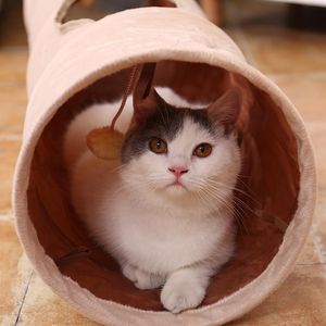 Leksaker katt husdjur tunnel mjuk skrynkligt hängande boll utbyggbar lek rolig katt leksak katt lång tunnel kattunge kollapsbar 120 cm