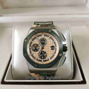 APF Factory Mens Watch High-end Version 44mm 26400 26400SO Camouflage Ceramic Bezel Chronograph Watches CAL.3126 Movement Mechanical Automatic Men's Wristwatches