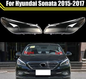 För Hyundai Sonata 2015-2017 Bilens främre strålkastare täcker auto skal strålkastare lampskärm glas lampcover huvudlampor mössor