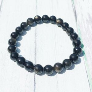 Strand MG0392 A GRADE Natural Golden Obsidian Armband Healing Balance Meditation Stress Relief Present grossist