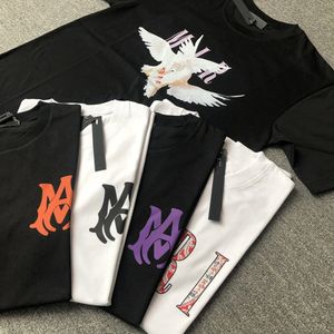 23SS Men's T Shirts Hip Hop Streetwear Cotton Brand Letter Flower Print Oversized Causla T-shrit for Men Women Tops Tees