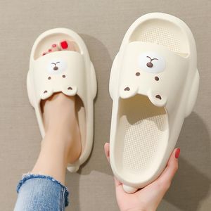 shoes Summer Women Man Bear Shark Slippers Antiskid Solid Couple Parents Kids Outdoor Thick Flat Platform Indoor Cartoon Sandals