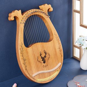 Baby Music Sound Toys Lyre Harp 16 19 21 24 27 32 Strings fortepian drewniany mahoniowy instrument muzyczny z tuningiem kluczem zapasowym 230506