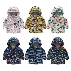 Jackets Spring Autumn Cute Pattern Boys Girls Jacket Two Layers Kids Coat Hooded Children's Clothing