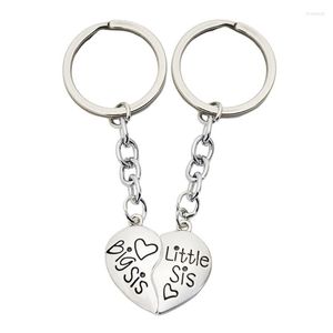 Keychains 2 PCS Heart Broken Keyring Keychain Big Sis Little For Sister Friends 91AF